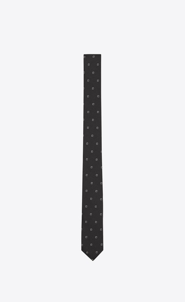 Tie with little jacquard squares
